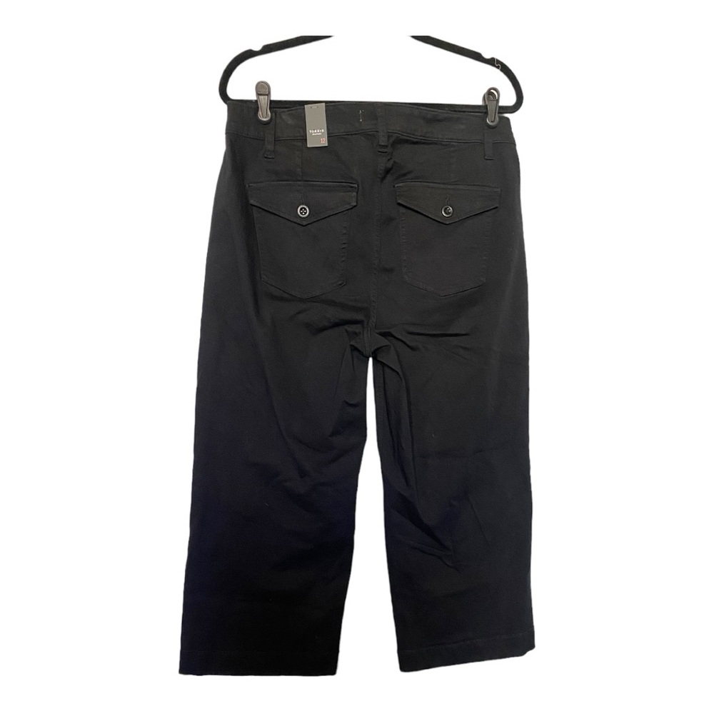 Torrid Crop Wide Leg Stretch Twill Mid-Rise Pant Black Size 12 - Picture 7 of 7
